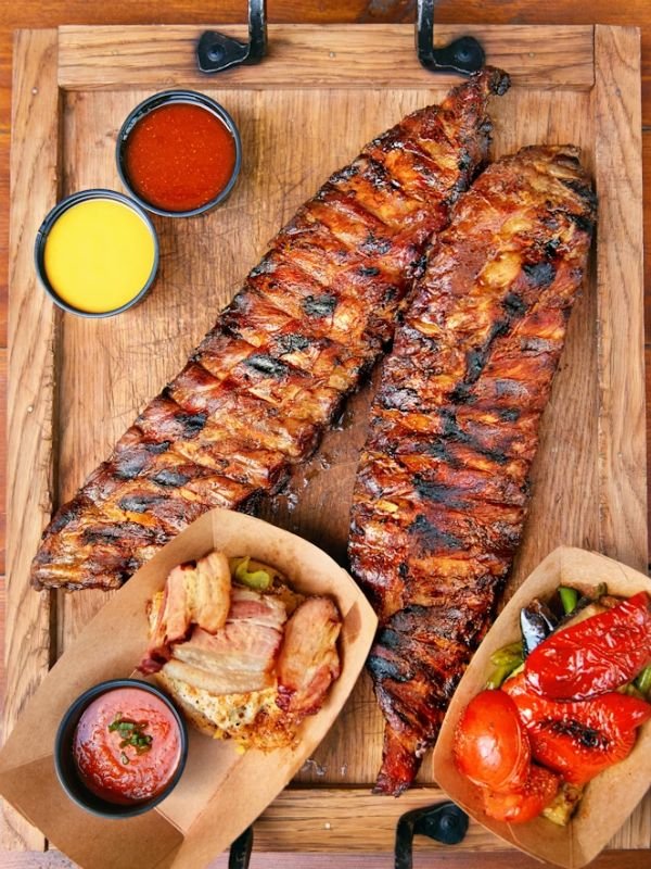 ribs and chicken combo at harvester